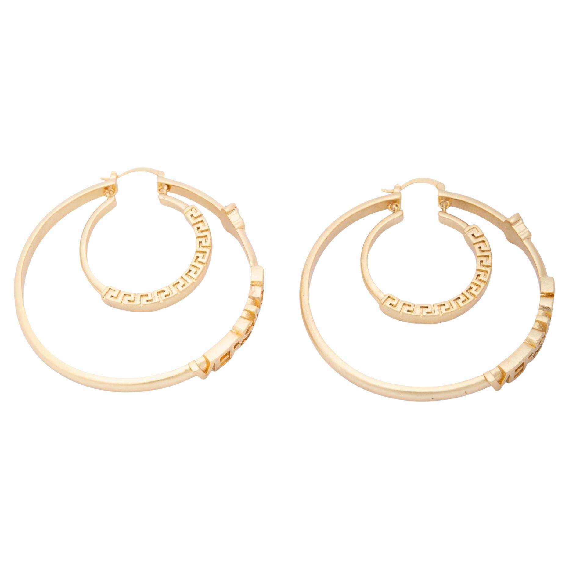 Versace Medusa Plaque Hoop Earrings For Sale