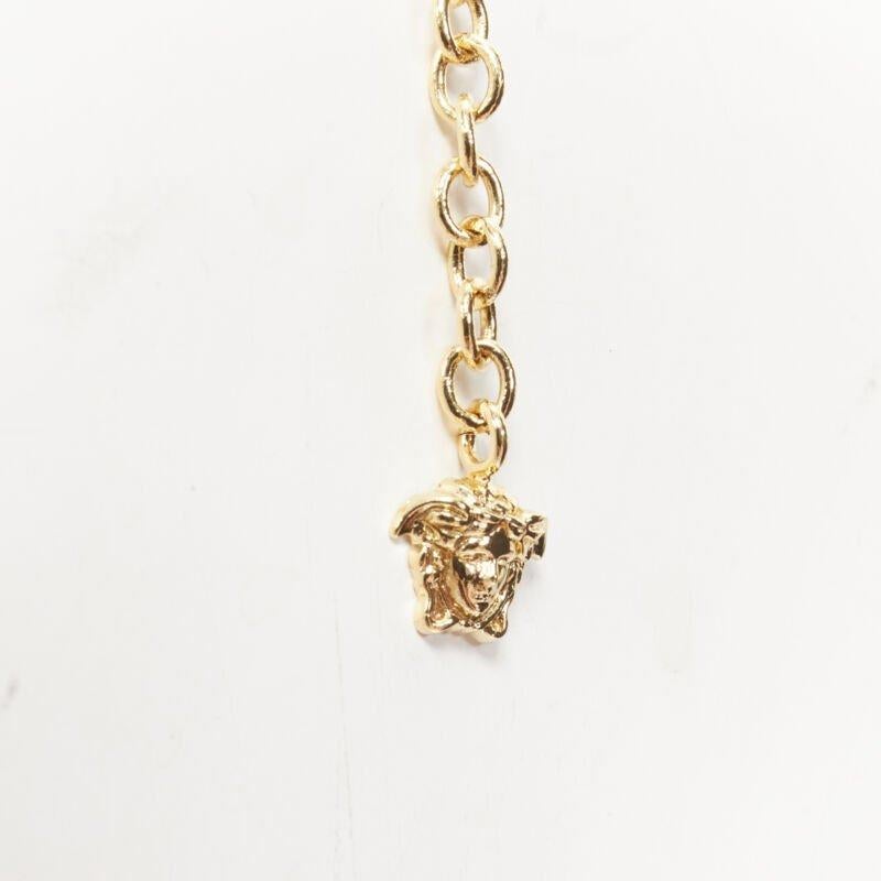 VERSACE Medusa Safety Pin pendant gold tone nickel short necklace choker For Sale 1