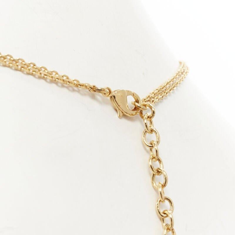 VERSACE Medusa Safety Pin pendant gold tone nickel short necklace choker For Sale 2