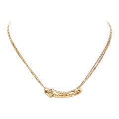 VERSACE Medusa Safety Pin pendant gold tone nickel short necklace choker