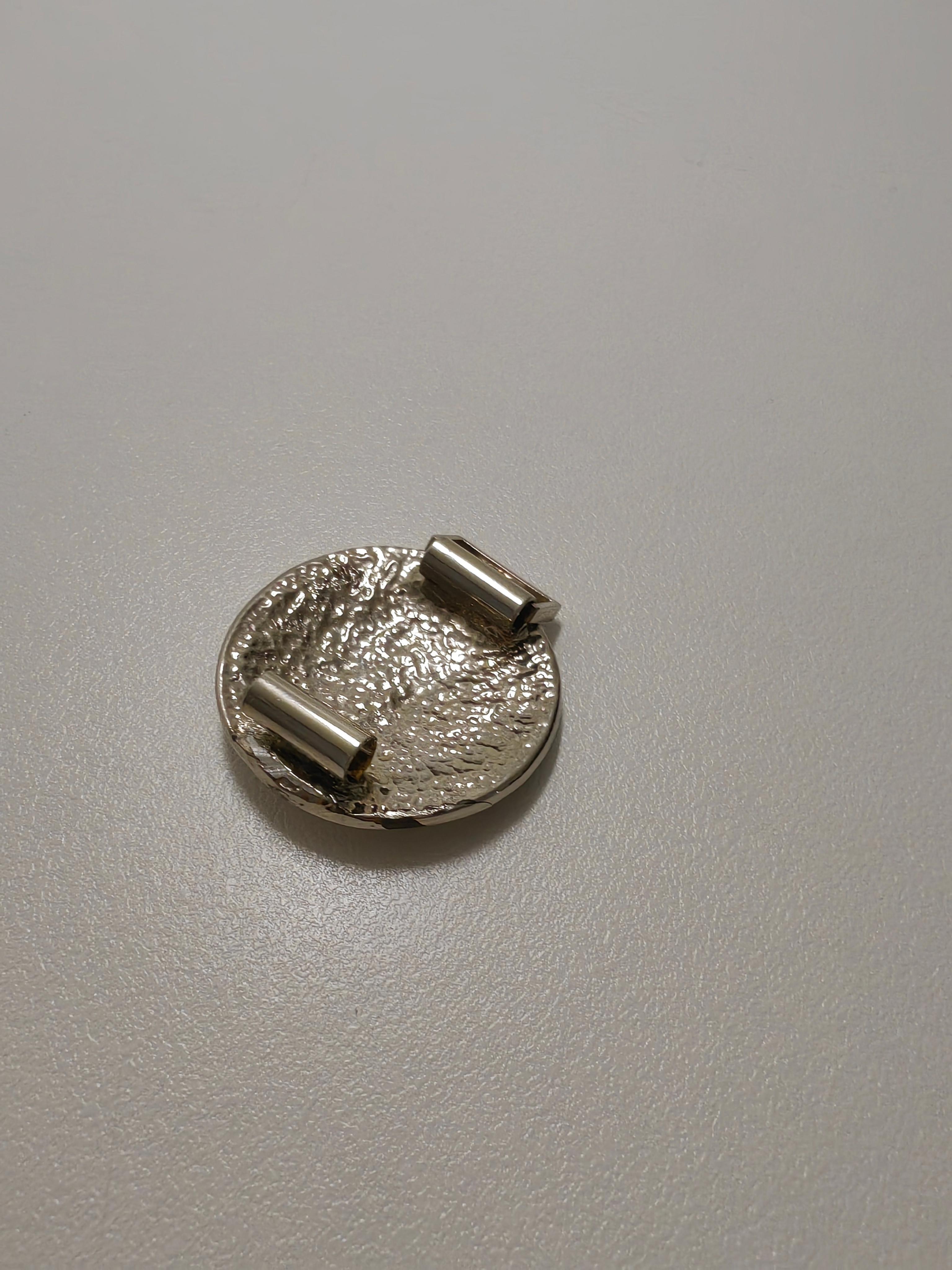 Contemporary Versace Medusa Silver Metal Coin with Rhinestones For Sale