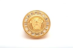 Versace Medusa Size 7 Motif Ring With Rhinestones