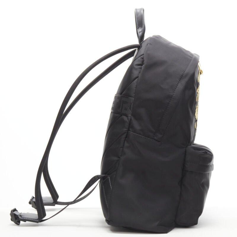 Men's VERSACE Medusa Western Starburst embroidered black nylon backpack