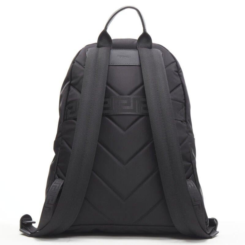 VERSACE Medusa Western Starburst embroidered black nylon backpack 1