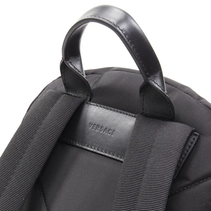 VERSACE Medusa Western Starburst embroidered black nylon backpack 5