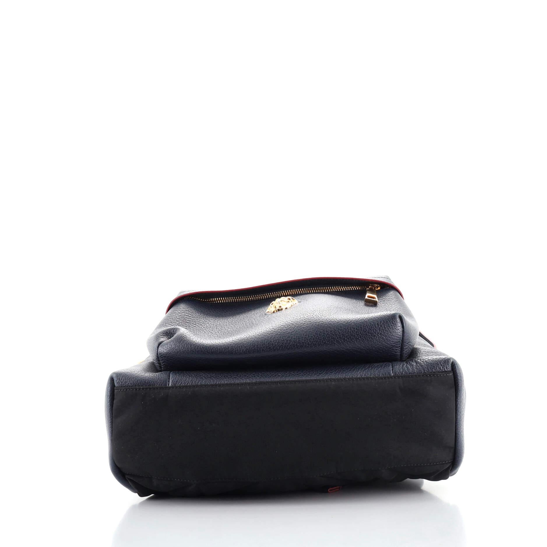 Black Versace Medusa Zip Backpack Leather Medium