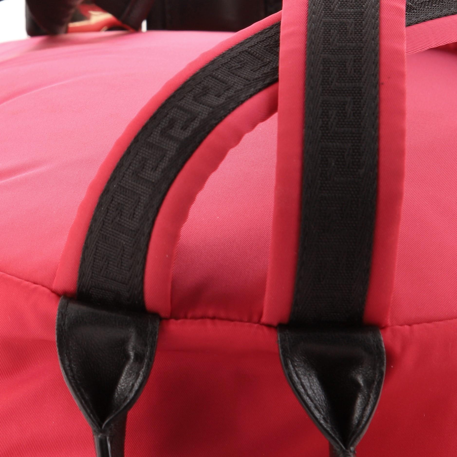 Red Versace Medusa Zip Backpack Nylon Small