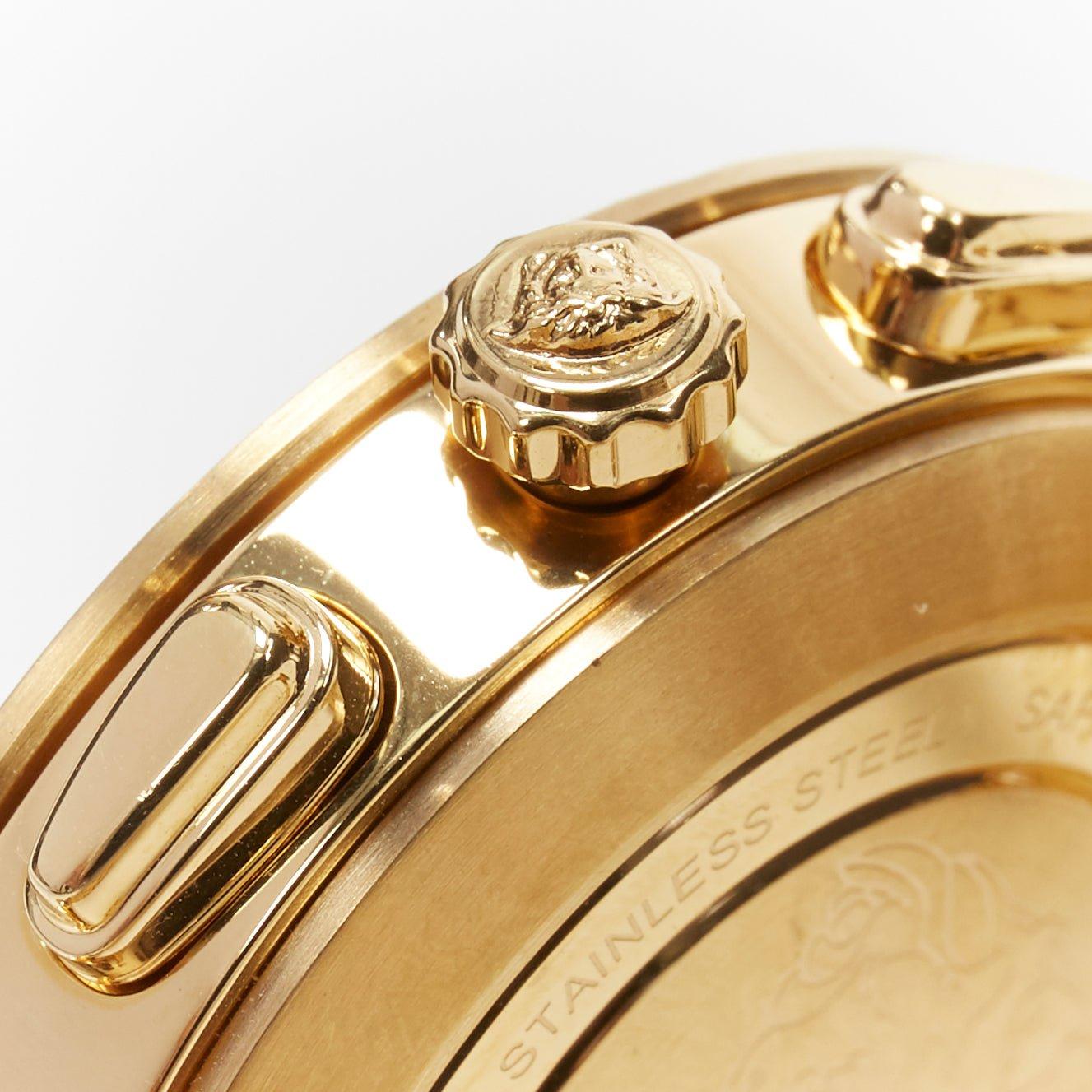 VERSACE Men V-Race Sport Gold Black Face stainless steel quartz analog watch For Sale 6