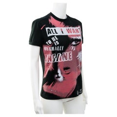 Versace Herren 2004 Donatella 'Normally Insane' Schwarzes T-Shirt Größe M