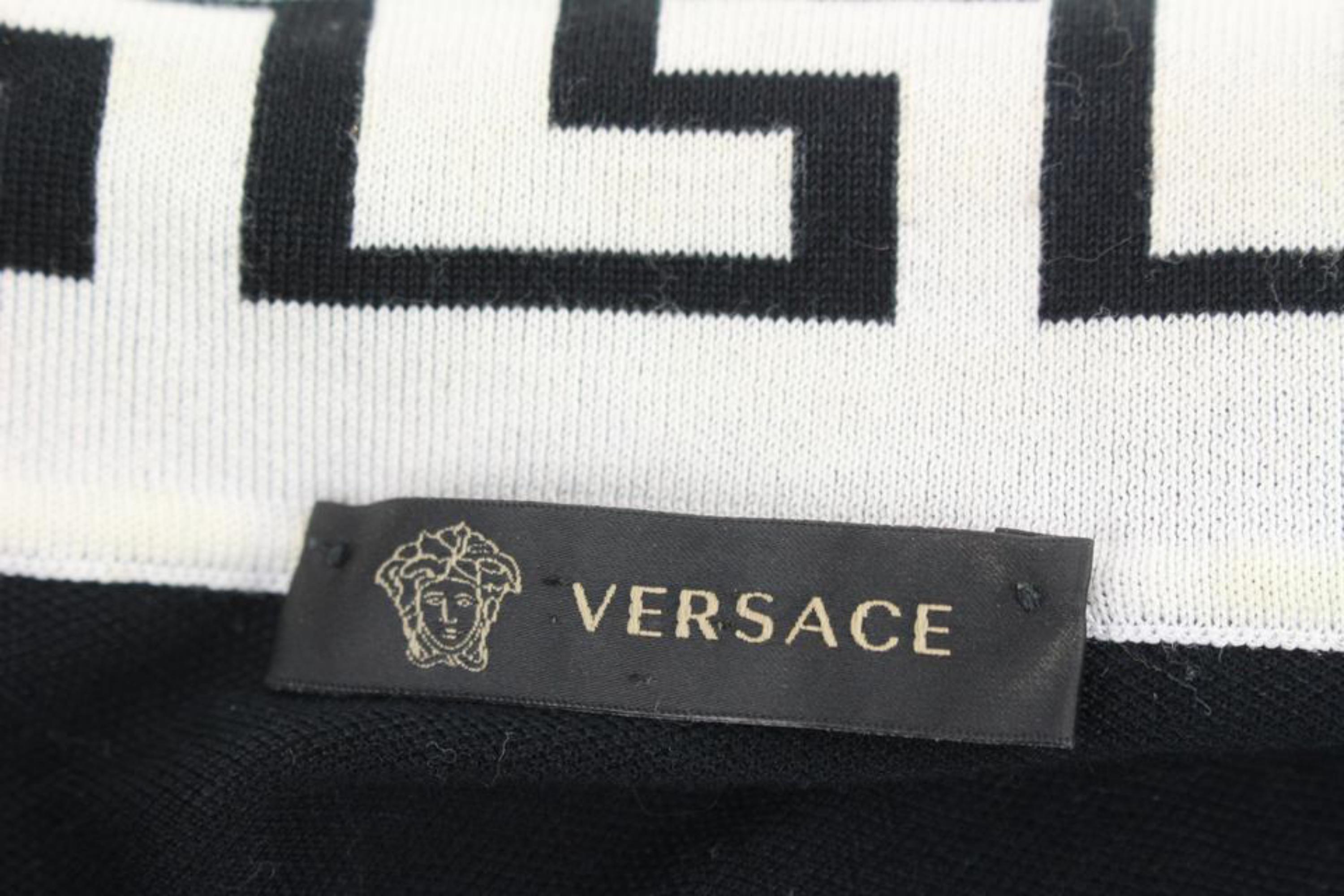 Versace Men's 5XL Black Cotton Greca Collar Polo Shirt Medusa 120v27 2
