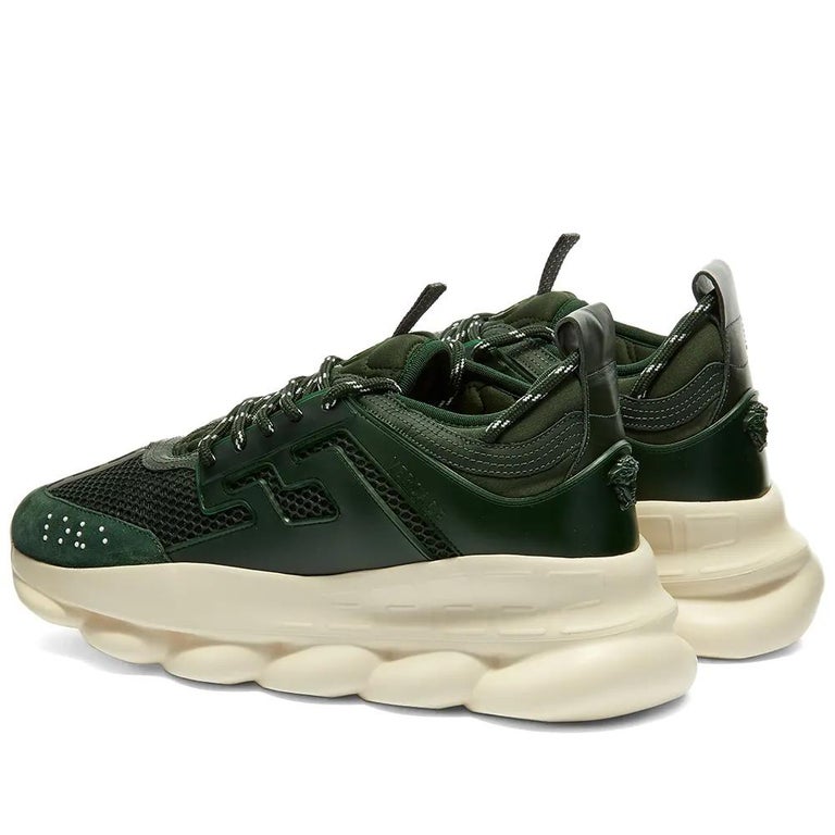Versace Mens Dark Green Chain Reaction Sneaker Size 45 at 1stDibs