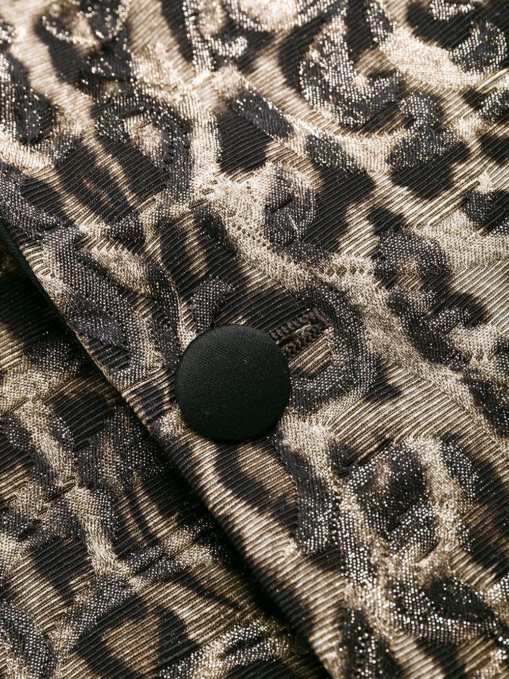 Black Versace Mens FW19 Jacquard Leopard Print Tuxedo Jacket / Blazer Size 48 (IT)
