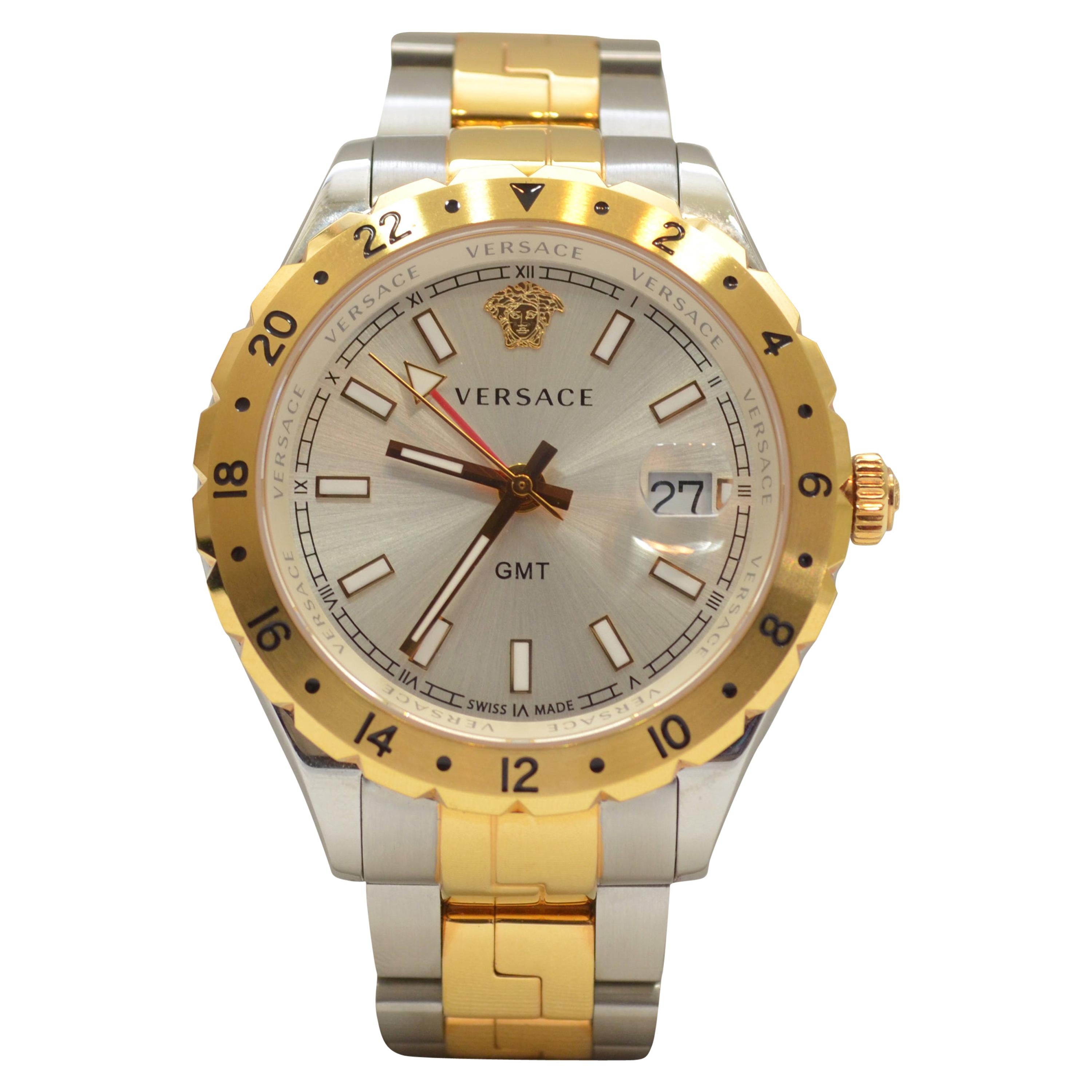 Versace Men's GMT SS 42mm Hellenyium Watch at 1stDibs | versace hellenyium  watch, versace gmt watch