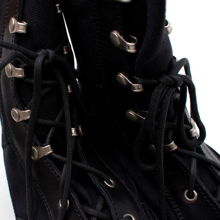 Black Versace Men's Lace Up Stivaletto Boots US 11.5