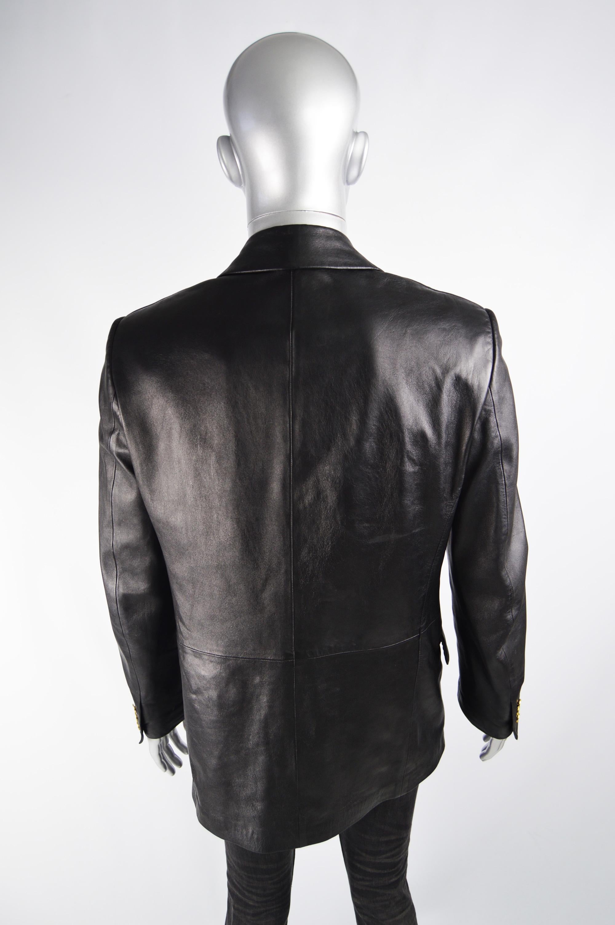 Men's Versace Mens Vintage Leather Blazer Jacket