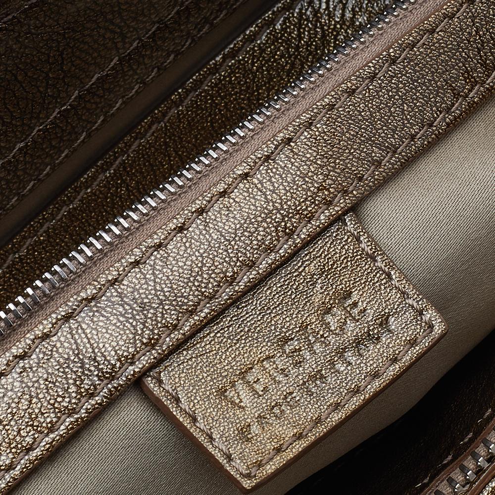 Marrone Borsa a tracolla in tela e pelle Versace oro metallizzato/crema Signature