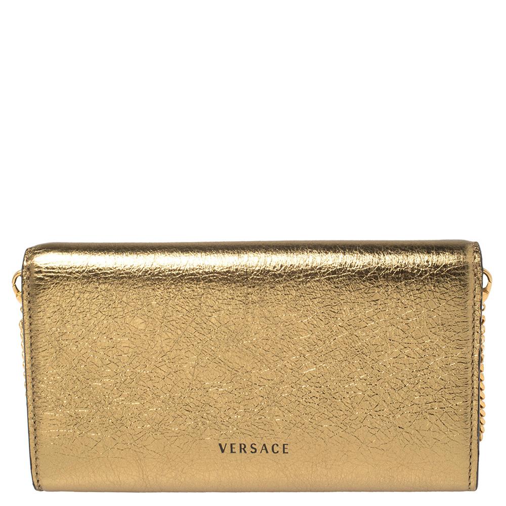 versace gold wallet