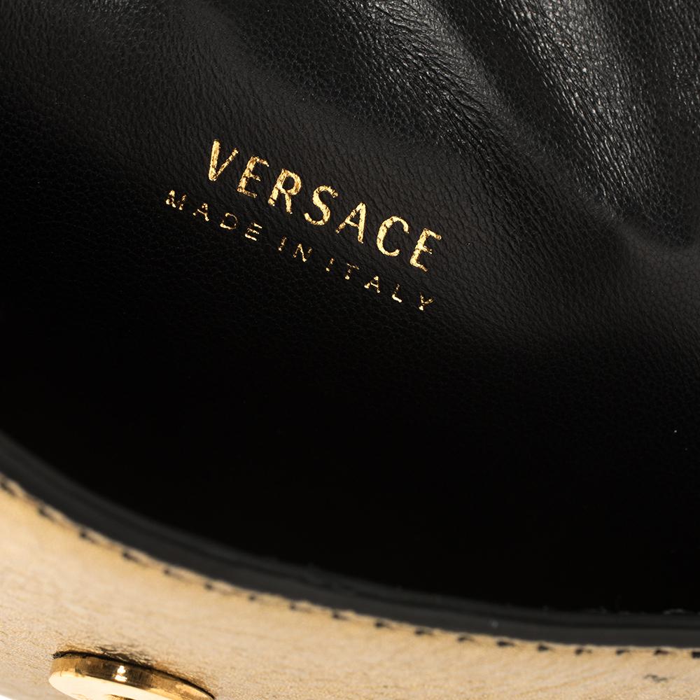 Portafoglio Medusa in pelle oro metallizzato Versace con catena 4