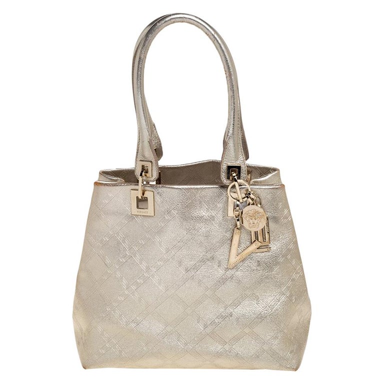 Versace Metallic Gold Leather Tote For Sale at 1stDibs