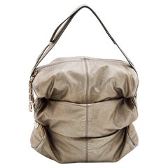 Versace Metallic Gold/Cream Signature Canvas And Leather Shoulder Bag ...