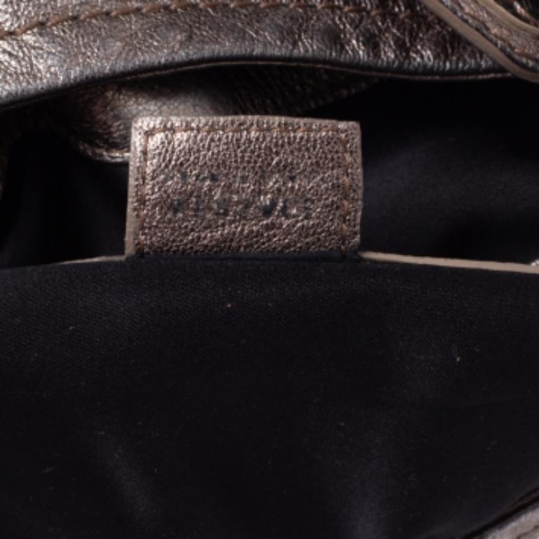 Versace Metallic Leather Pocket Shoulder Bag For Sale 5