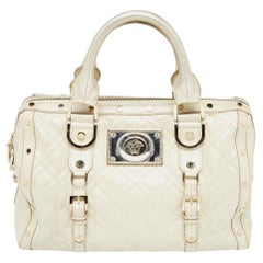 Versace Metallic Pearl Leather Snap Out Of It Satchel