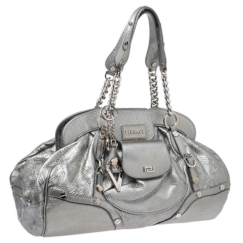 silver versace bag