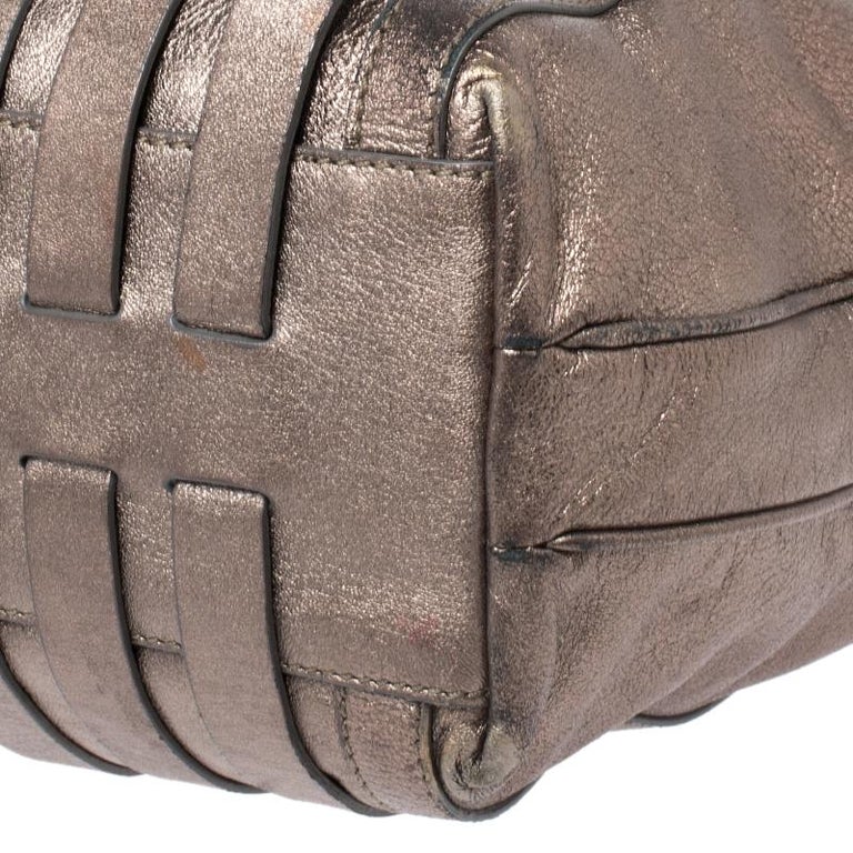 Versace Metallic Woven Hobo Bag