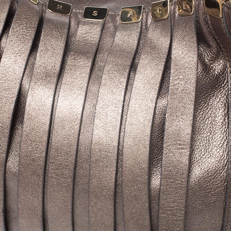 Versace Metallic Striped Leather Hobo 2