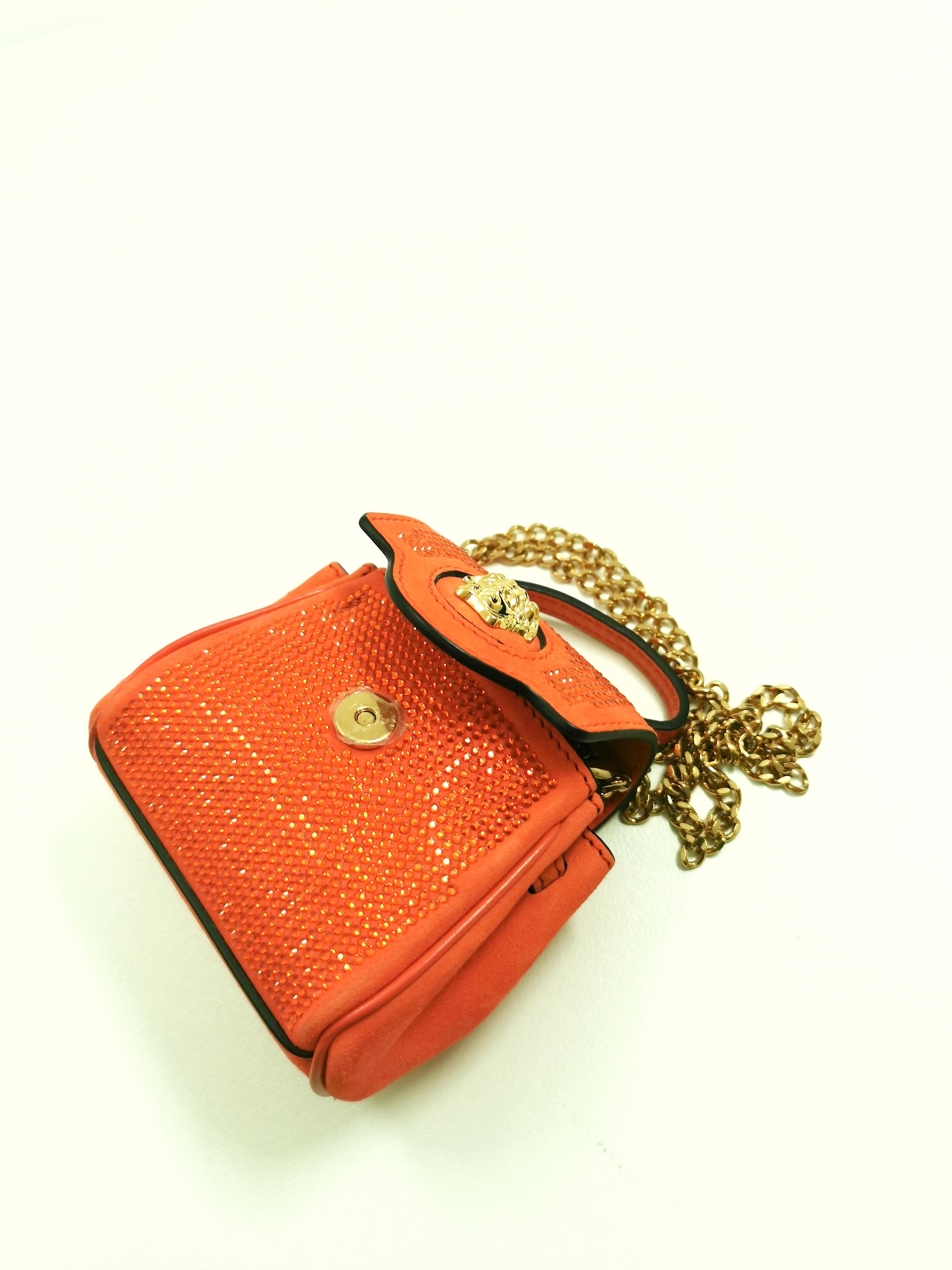 Versace mini bag Le Medusa Suede Red Studded Micro Bag For Sale 1