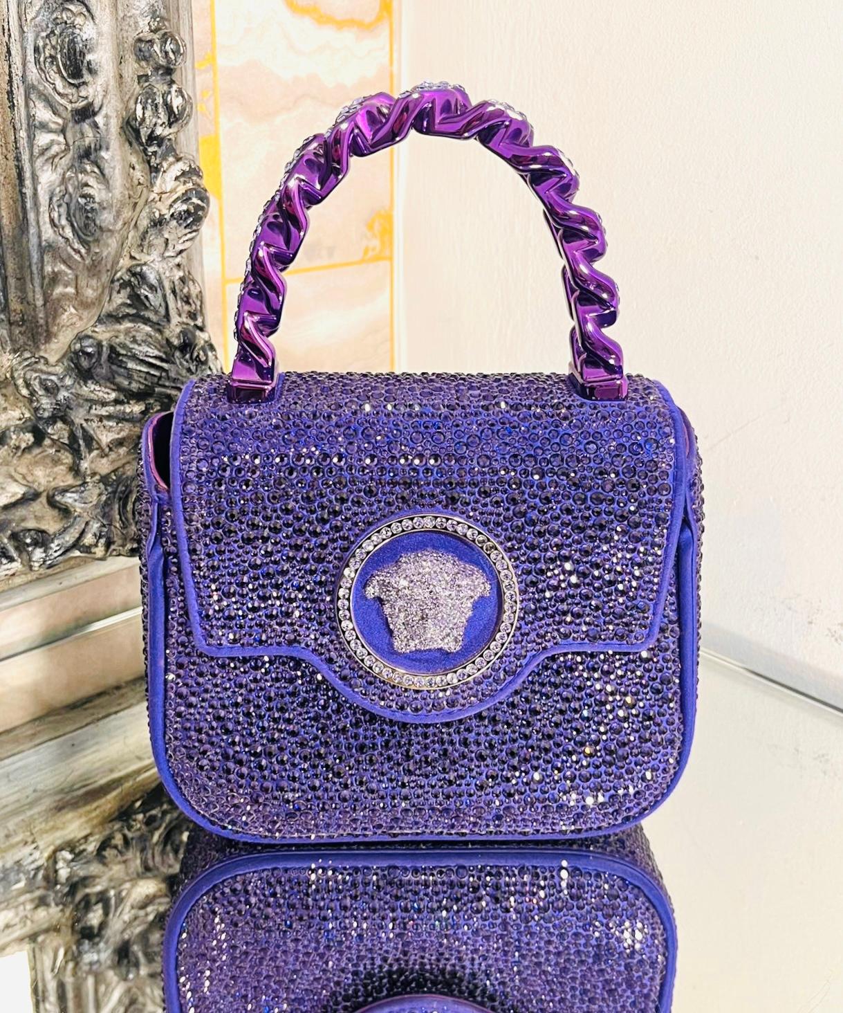 Versace Mini Crystal Studded Medusa Bag In Good Condition In London, GB