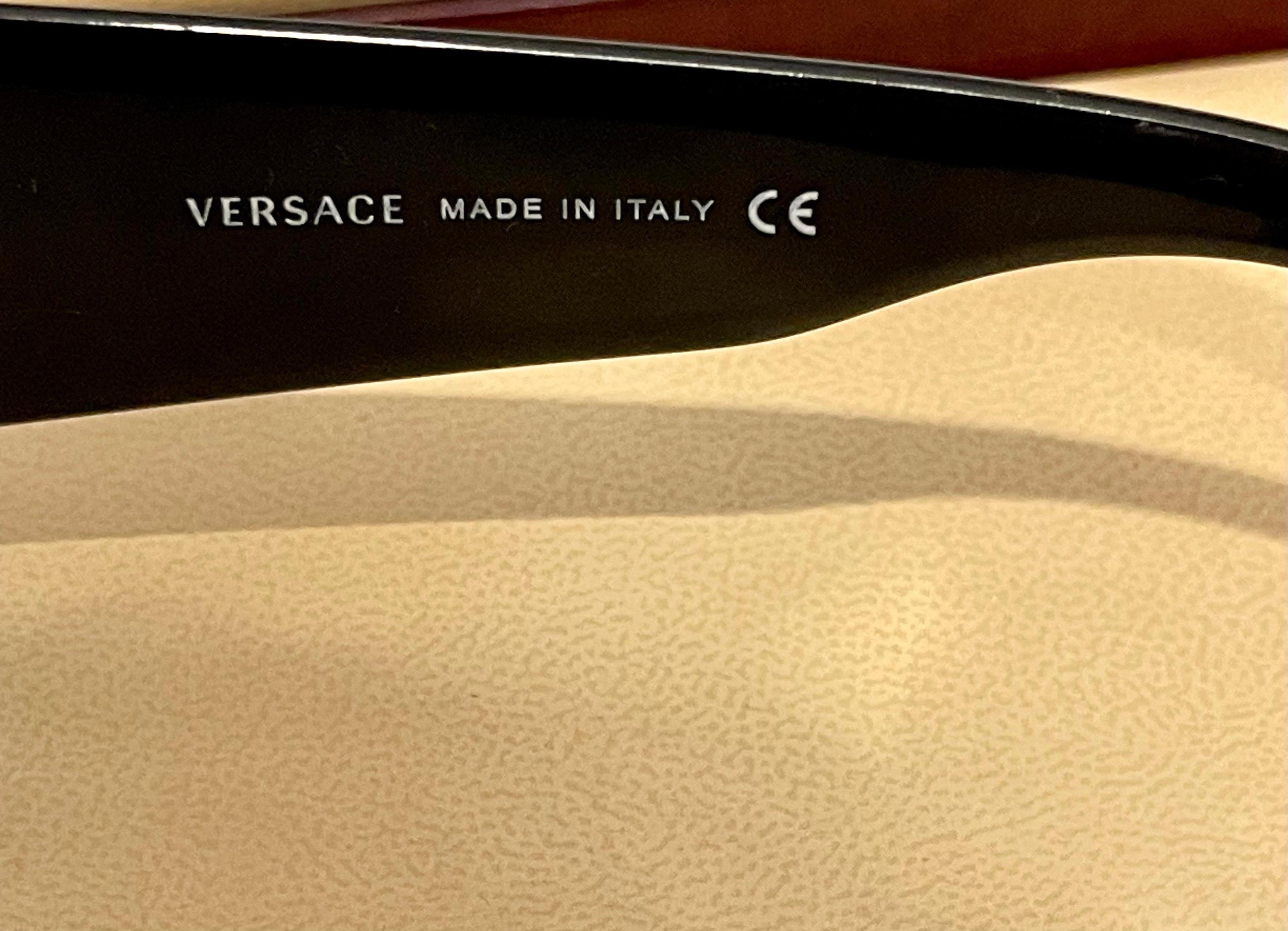 Versace MOD 4098_B GB1/BG 120 3N  Lunettes de soleil surdimensionnées noires pour femmes, d'occasion en vente 5