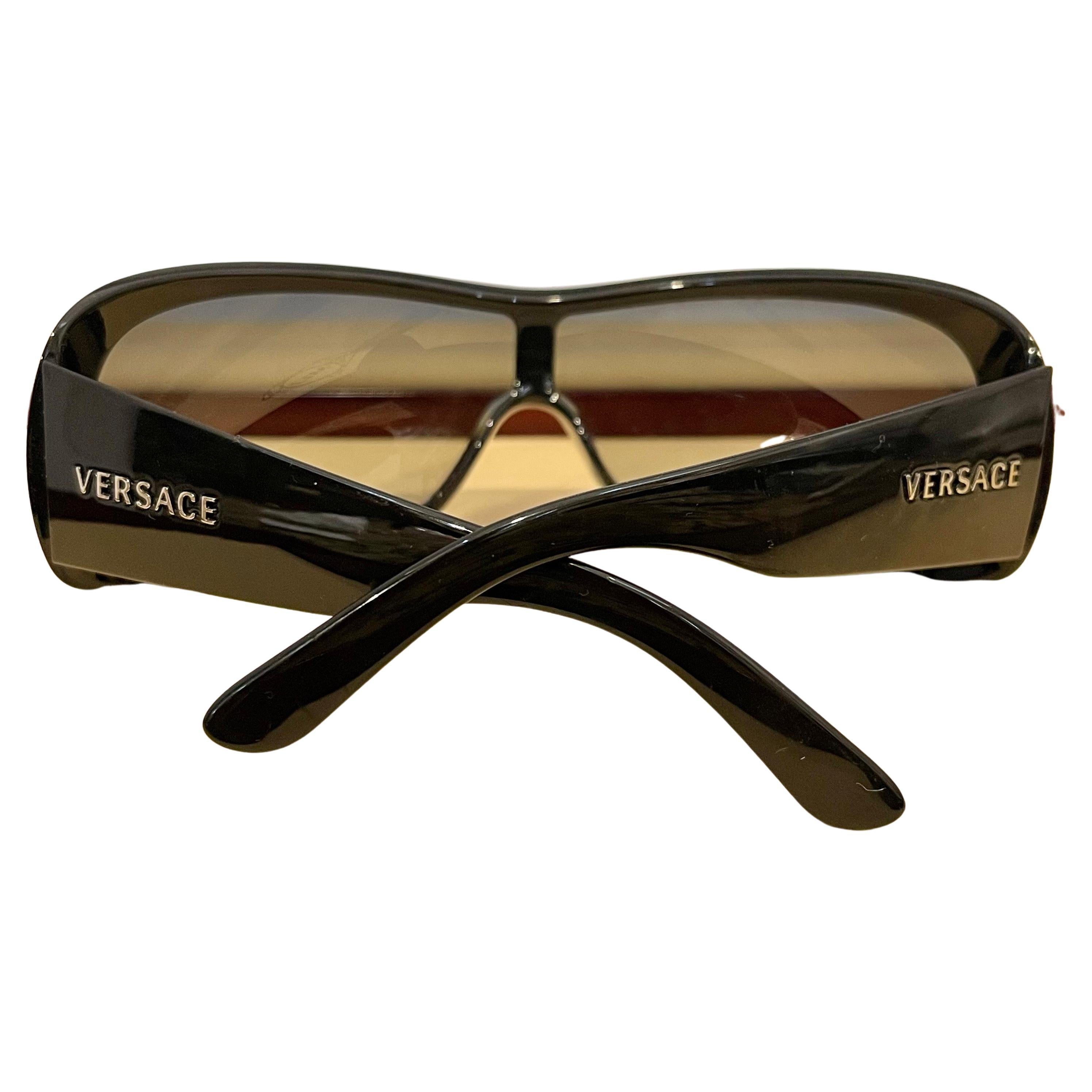 Versace MOD 4098_B GB1/BG 120 3N  Occhiali da sole neri oversize da donna, usati
