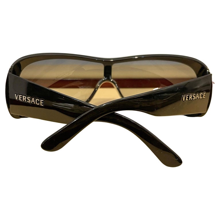 Versace MOD 4098_B GB1/BG 120 3N Black Oversized Women Sunglasses, Preowned  For Sale at 1stDibs