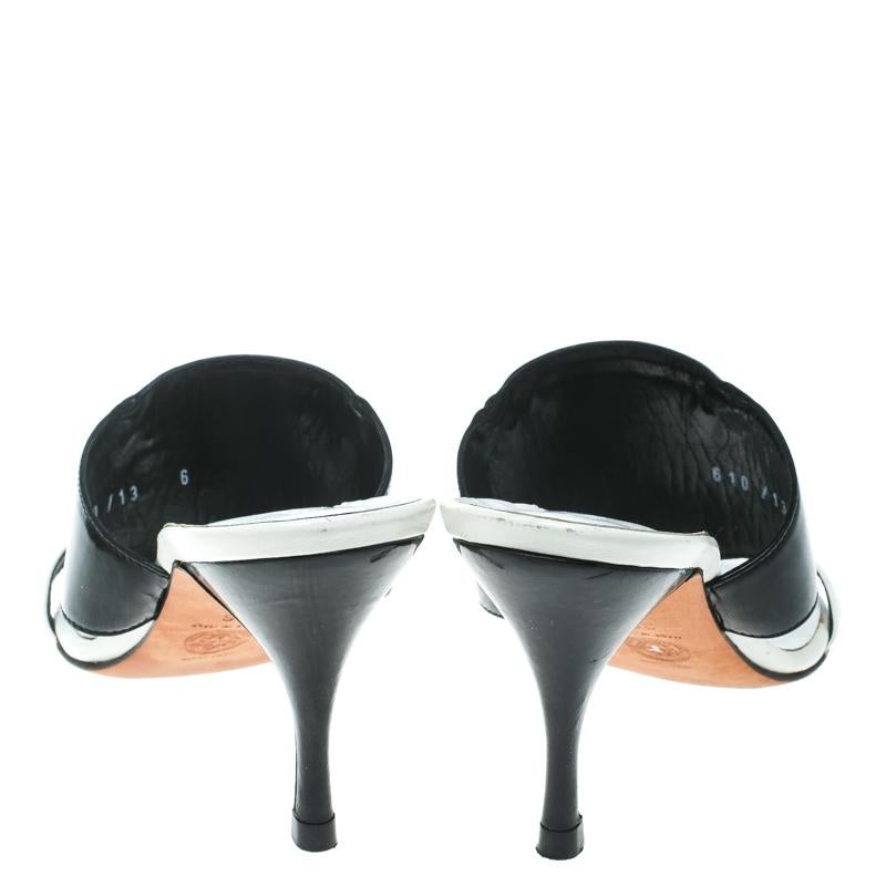 Gray Versace Monochrome Leather Plaque Sandals Size 36