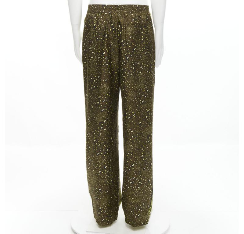 Men's VERSACE Mosaic Barocco 2021 100% silk gold baroque leopard pants IT48 M