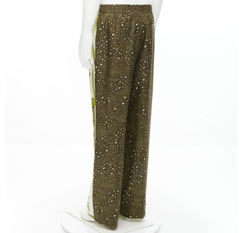 VERSACE Mosaic Barocco 2021 100% silk gold baroque leopard pants IT48 M 1