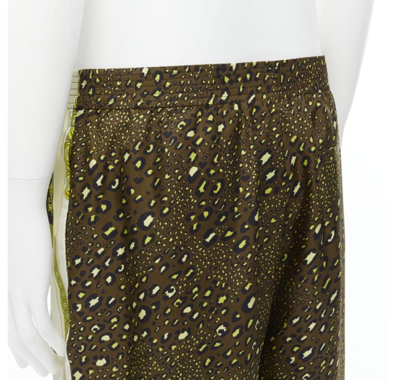 VERSACE Mosaic Barocco 2021 100% silk gold baroque leopard pants IT48 M 4