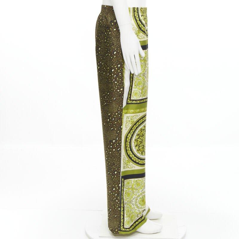 VERSACE Mosaico Barocco 2021 seta oro barocco leopardo pantaloni rilassati IT50 L.A. In condizioni Nuovo a Hong Kong, NT