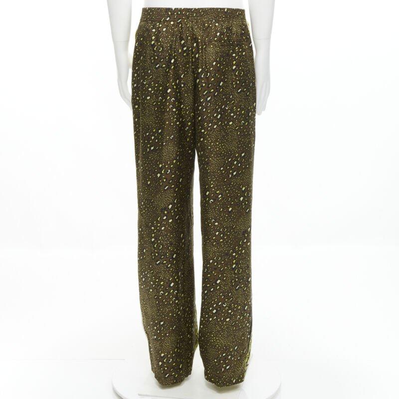 VERSACE Mosaic Barocco 2021 silk gold baroque leopard relaxed pants IT50 L For Sale 1