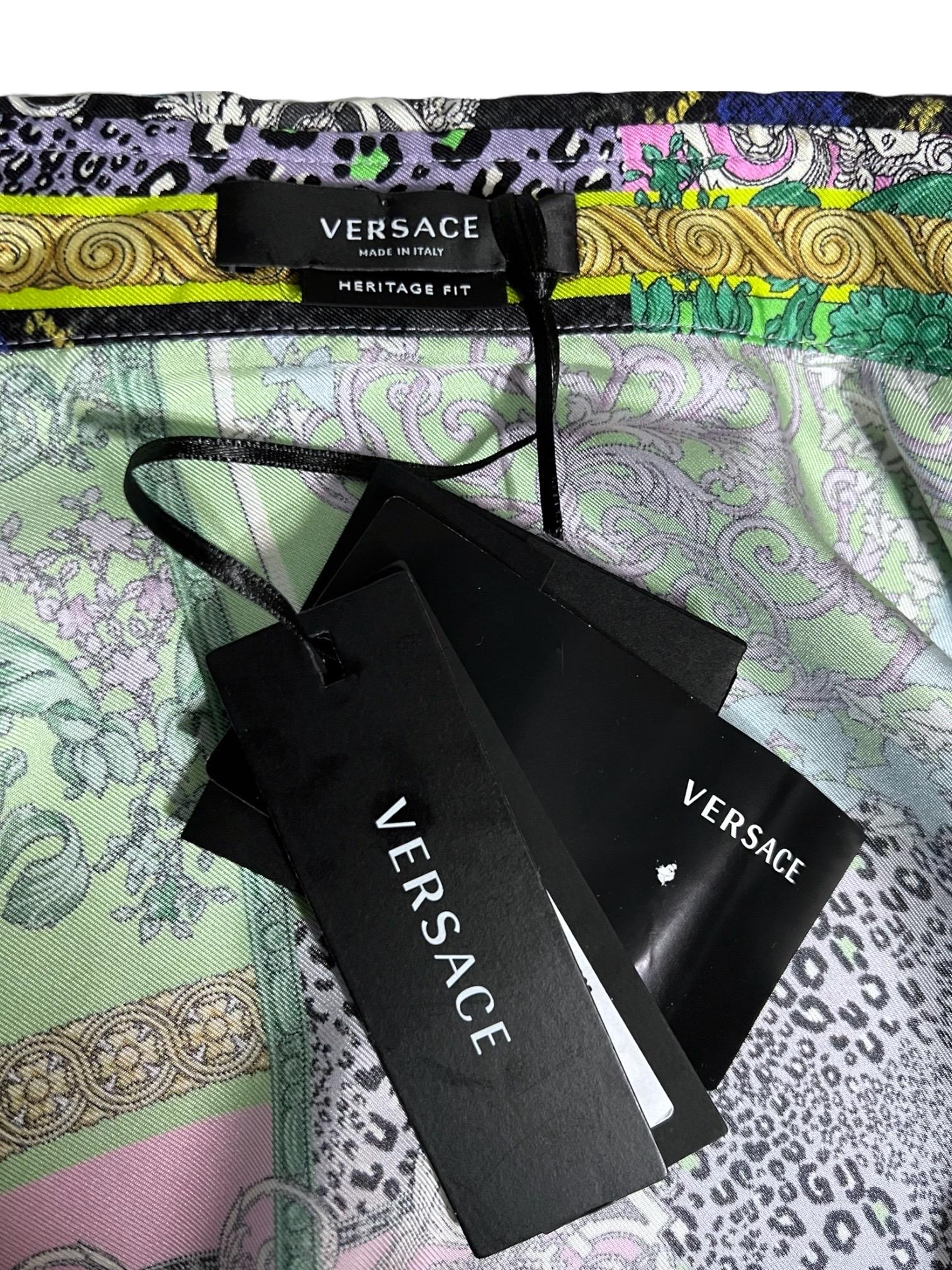 Versace Mosaic Barocco Silk Shirt Resort 2021 Men's XL 4