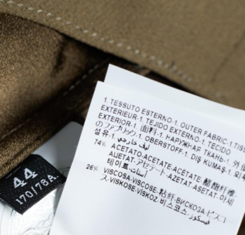 Versace Moss Green Crepe Draped Knee-Length Skirt M In Good Condition For Sale In Dubai, Al Qouz 2