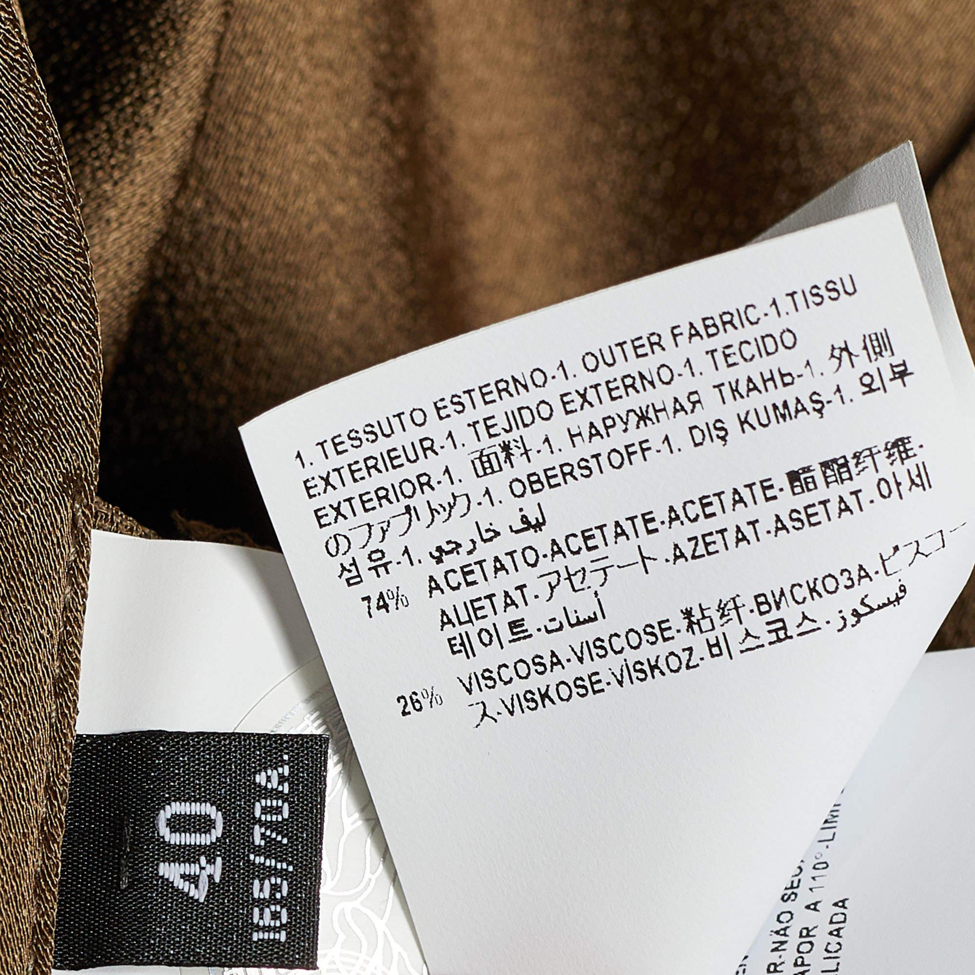 Versace Moss Green Crepe Draped Knee-Length Skirt S In Good Condition In Dubai, Al Qouz 2