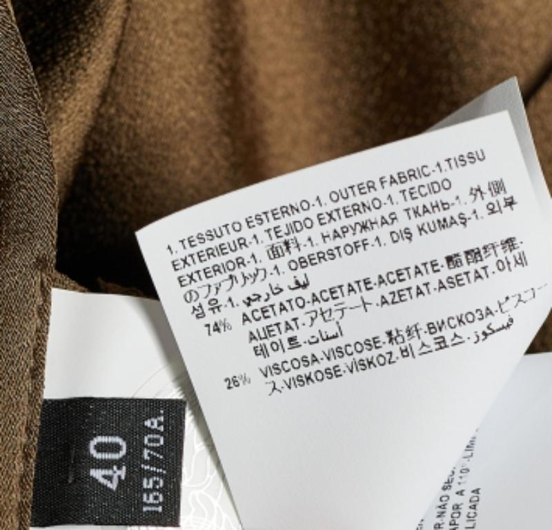 Versace Moss Green Crepe Draped Knee-Length Skirt S In Excellent Condition For Sale In Dubai, Al Qouz 2