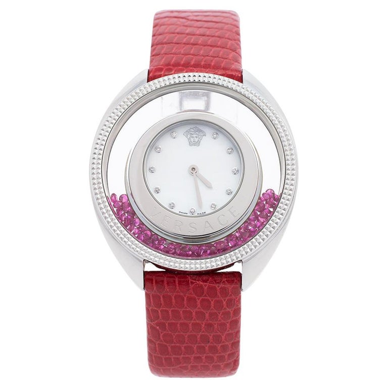 Versace Mother of Pearl Leather Destiny Spirit 86Q Women's Wristwatch 40 mm  For Sale at 1stDibs