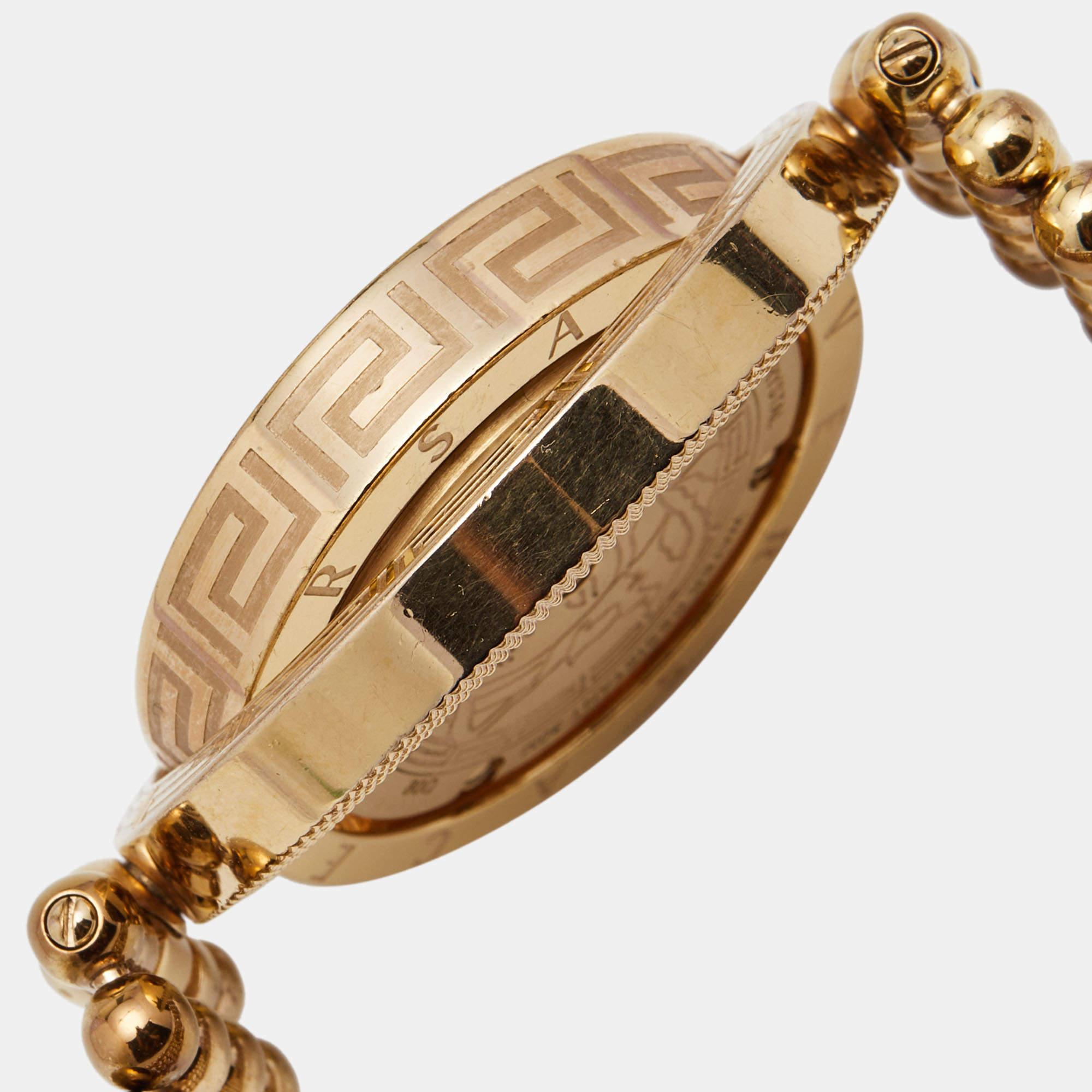 Rose Cut Versace Mother of Pearl Rose Gold Plated Stainless Steel Eon 80Q Women's
