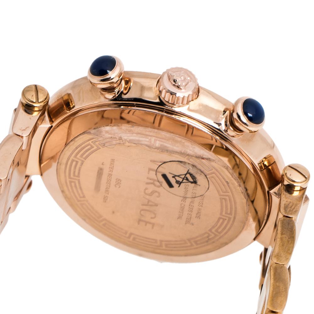 Versace Mother of Pearl Rose Gold Plated Steel Reve 68C Women's Wristwatch 40 mm In Good Condition In Dubai, Al Qouz 2