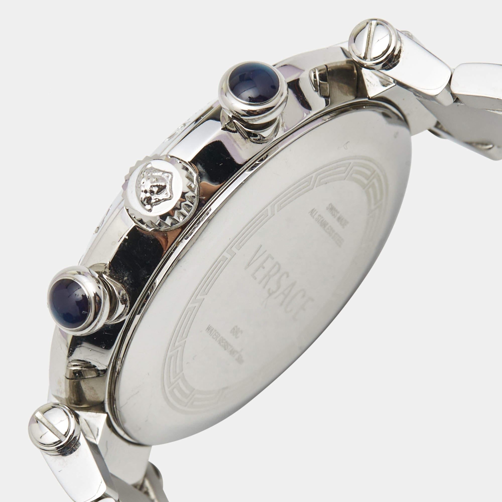 Aesthetic Movement Versace Mother of Pearl Stainless Stainless Reve 68C Women's Wristwatch 40 mm