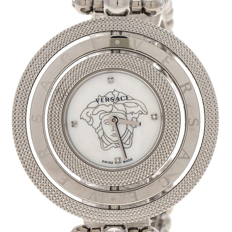 Versace Mother of Pearl Stainless Steel Eon 80Q Women's Wristwatch 39 mm  For Sale at 1stDibs | versace eon watch, versace mother of pearl watch