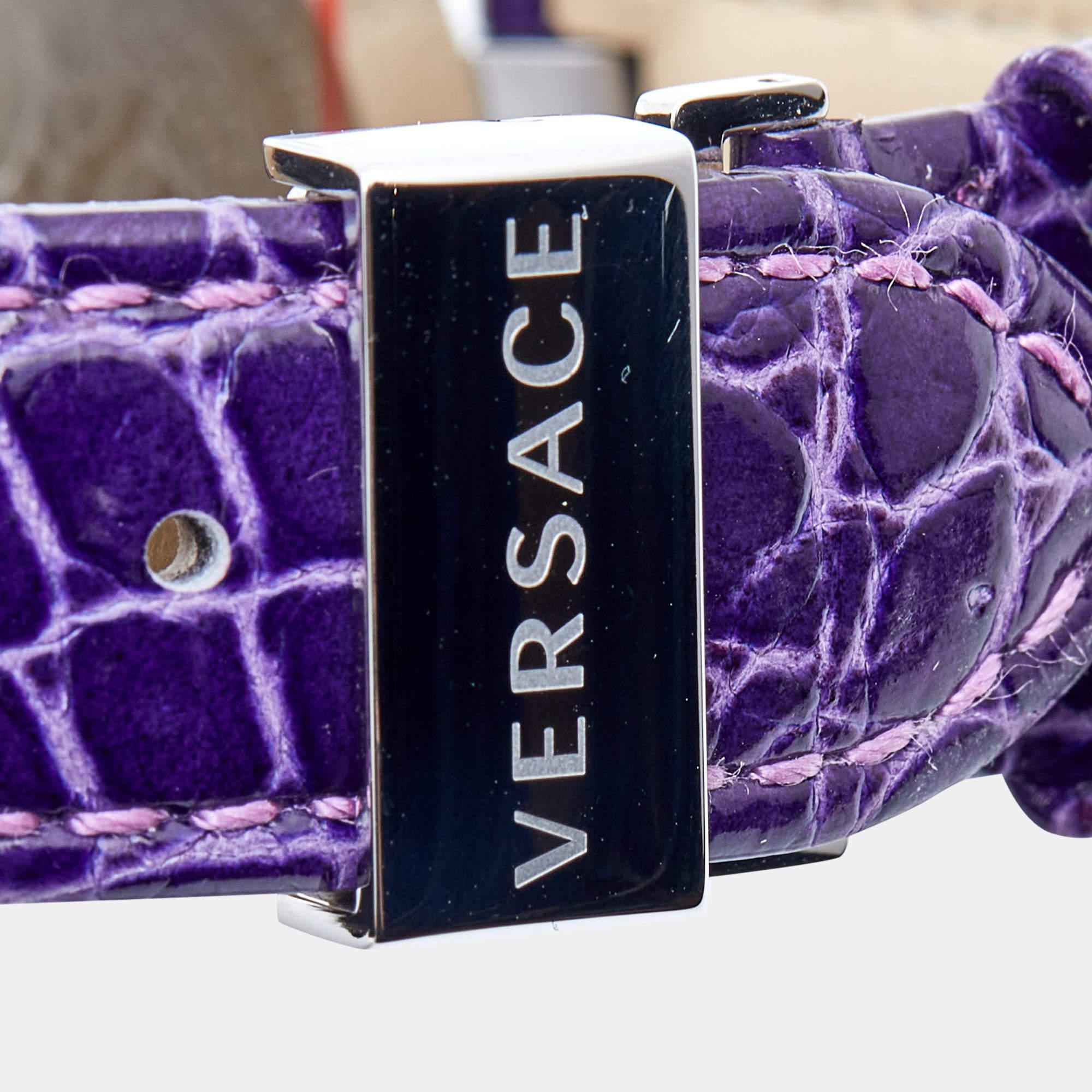 Versace Mother of Pearl Stainless Steel Leather Revive Chrono VAJ Women's Wristw 1